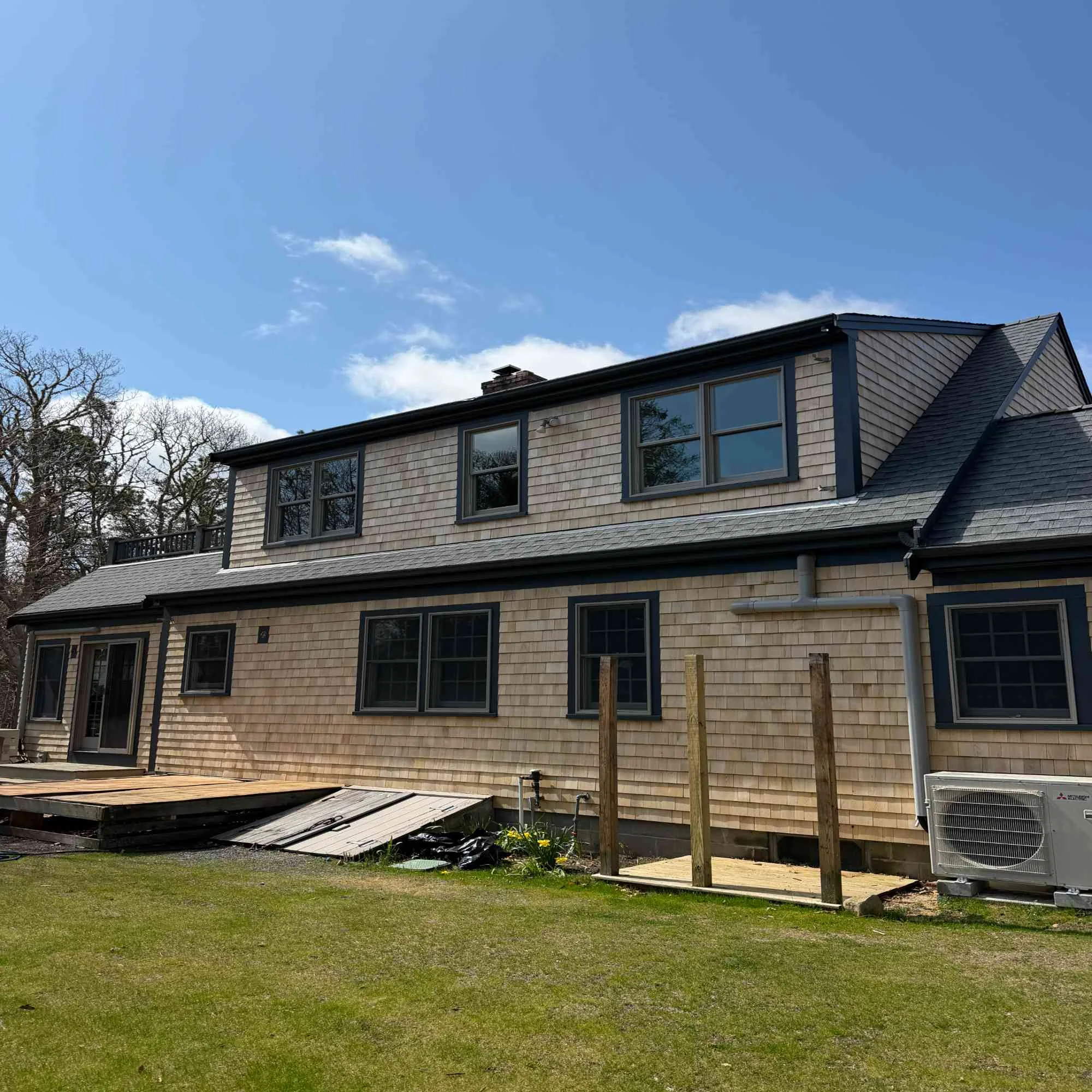 After stage of Cape Cod exterior carpentry project